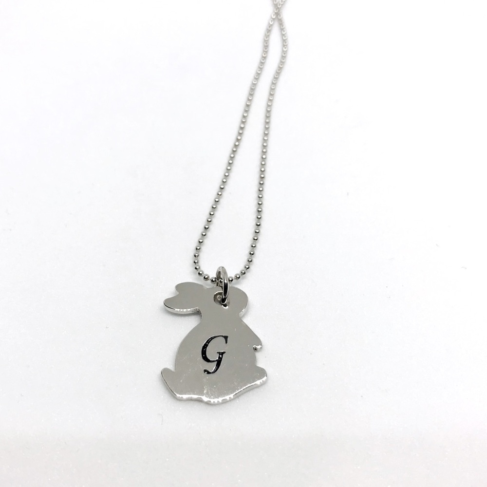 Sterling Silver Personalized Initial Rabbit - Picture 8 of 8